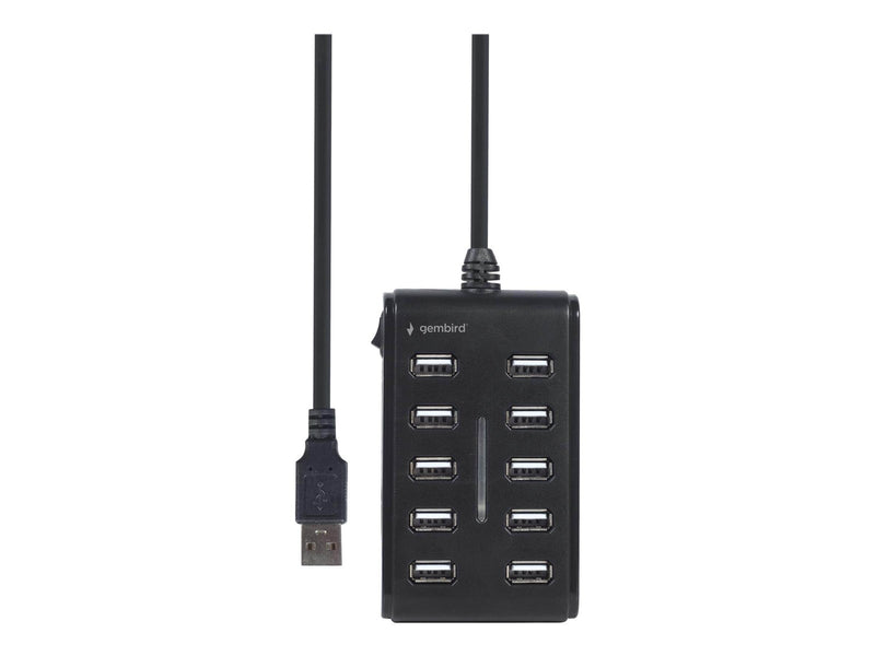 Gembird UHB-U2P10P-01 - hub - 10 ports USB-Hubs - 10 - Schwarz