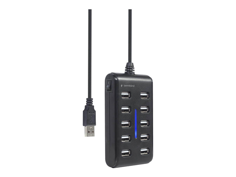 Gembird UHB-U2P10P-01 - hub - 10 ports USB-Hubs - 10 - Schwarz