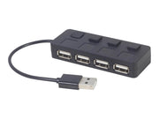 Gembird UHB-U2P4-05 - hub - 4 ports USB-Hubs - 4 - Schwarz