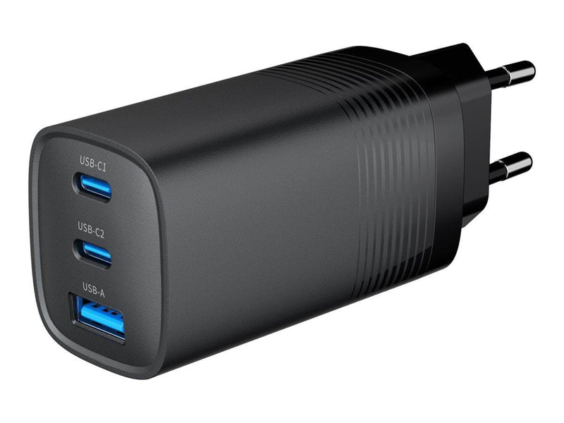 Gembird Universal GaN USB charger QC 3.0 & PD 65W 2-port - Black