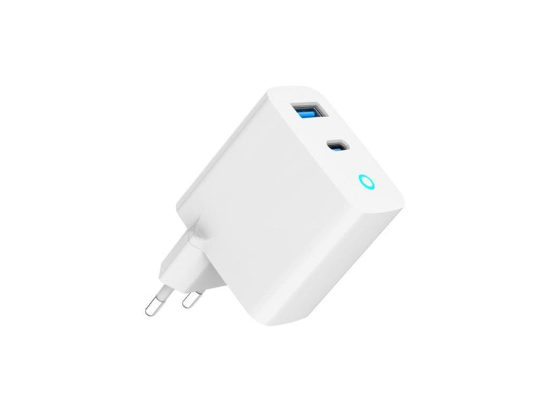 Gembird Universal GaN USB charger with LED QC 3.0 & PD 30W 2-port - White