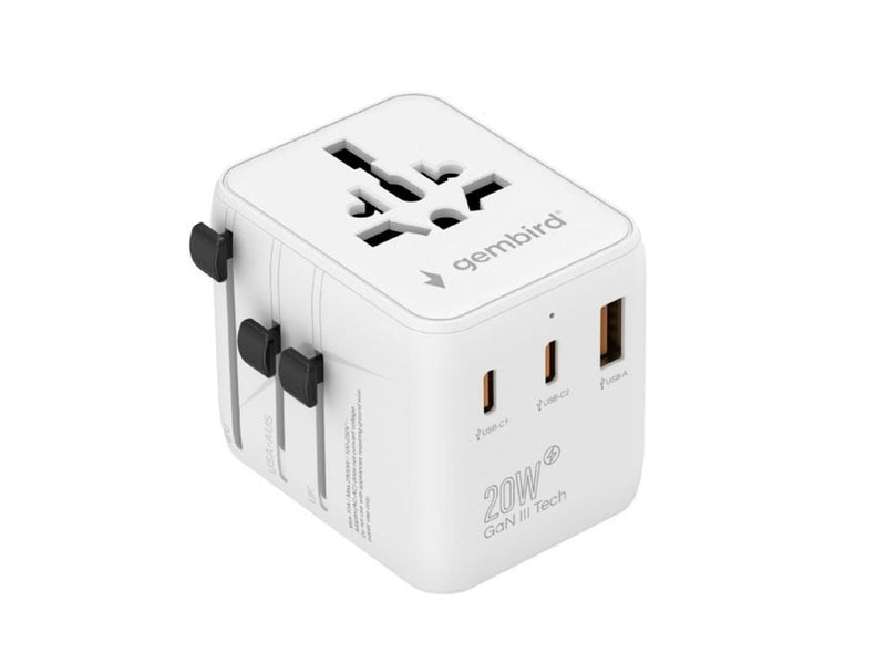 Gembird Universal travel power adapter - 20W