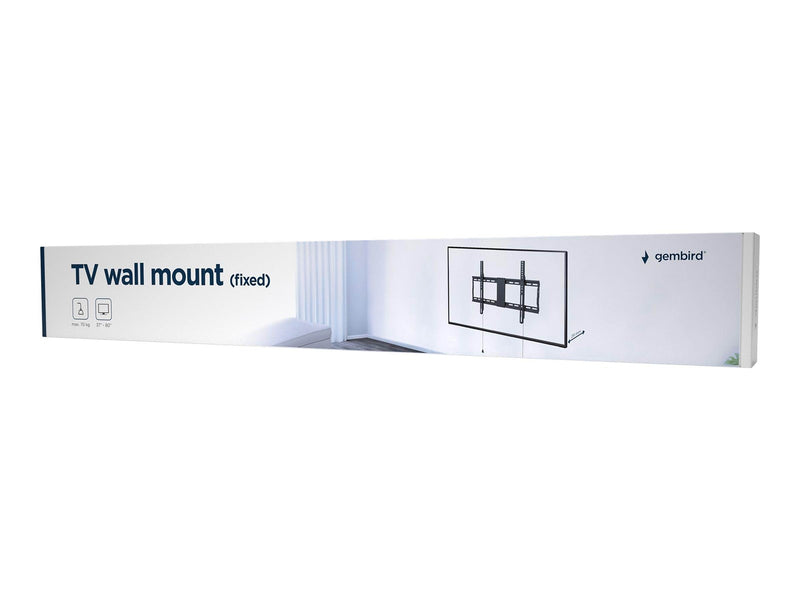 Gembird WM-80F-01 - mounting kit - fixed - for flat panel - 70kg - fine texture black - Max 70 kg - recommended for 80"