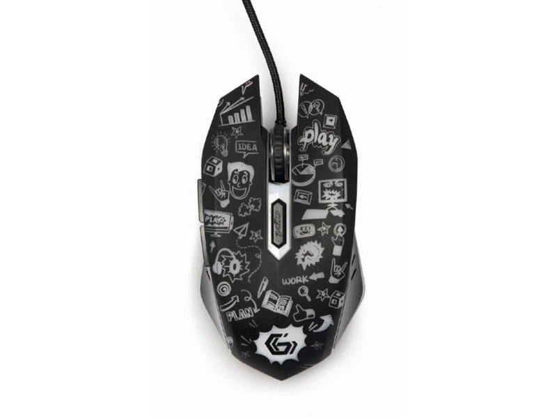 Gembird Wired optical mouse 6B Grafix - Maus (Schwarz)