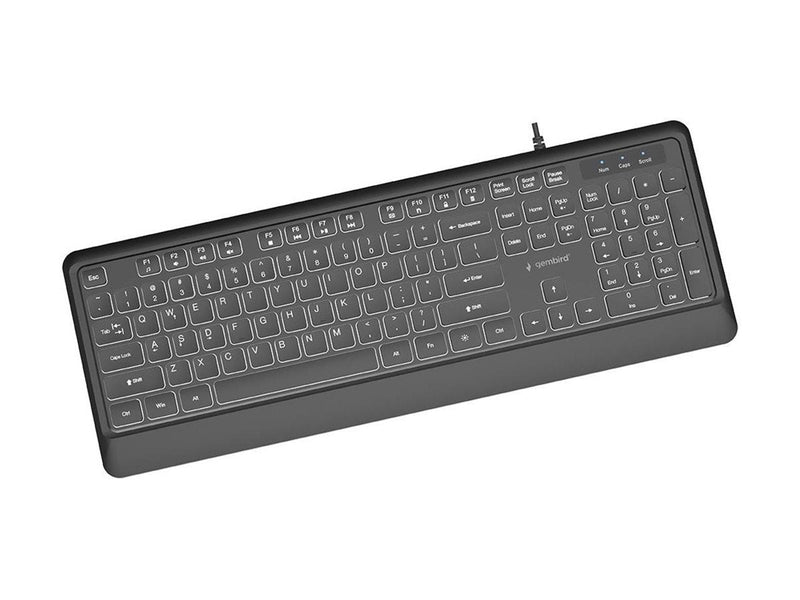 Gembird - keyboard - Slim full size - QWERTY - US - black Input Device - Tastatur - Englisch (US) - Schwarz