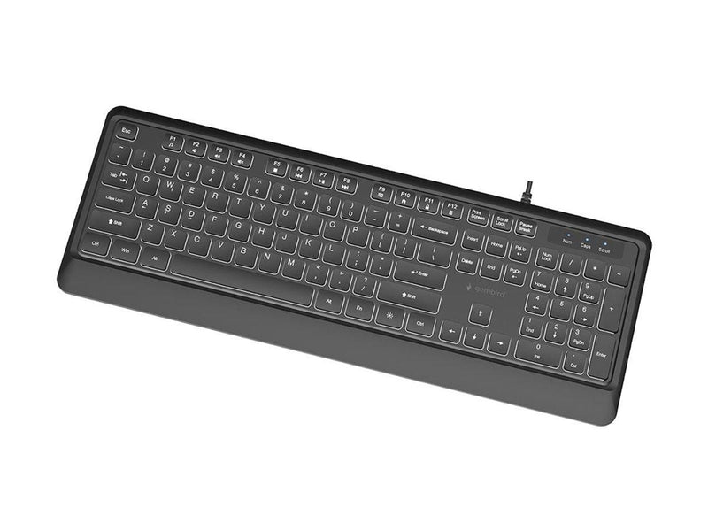 Gembird - keyboard - Slim full size - QWERTY - US - black Input Device - Tastatur - Englisch (US) - Schwarz