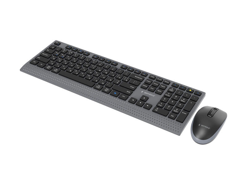 Gembird - keyboard and mouse set - dual-mode slim full size - Cyrillic - black Input Device - Tastatur & Maus Set - Kyrillisch - Schwarz