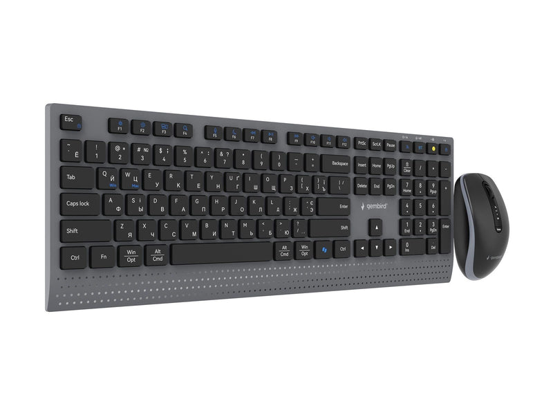 Gembird - keyboard and mouse set - dual-mode slim full size - Cyrillic - black Input Device - Tastatur & Maus Set - Kyrillisch - Schwarz