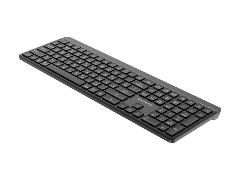 Gembird - keyboard - dual-mode pro-business slim full size - Cyrillic - black Input Device - Tastatur - Kyrillisch - Schwarz