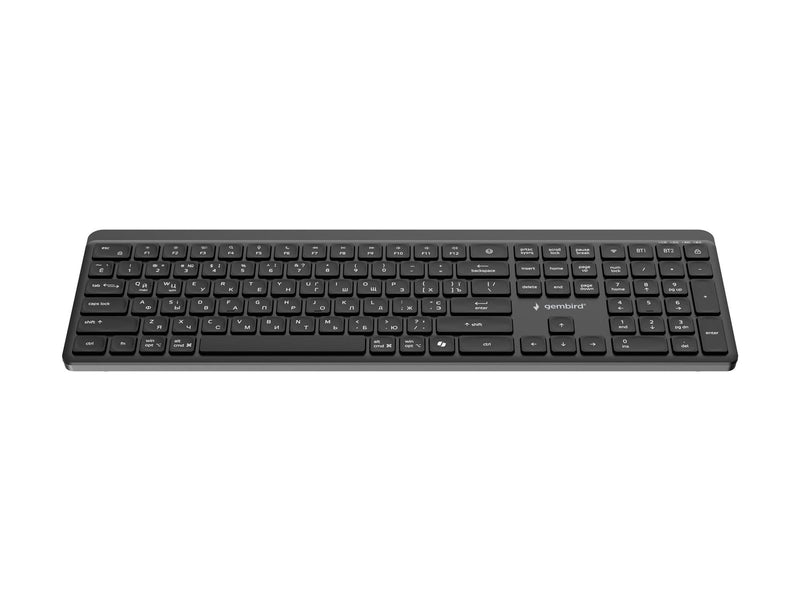 Gembird - keyboard - dual-mode pro-business slim full size - Cyrillic - black Input Device - Tastatur - Kyrillisch - Schwarz
