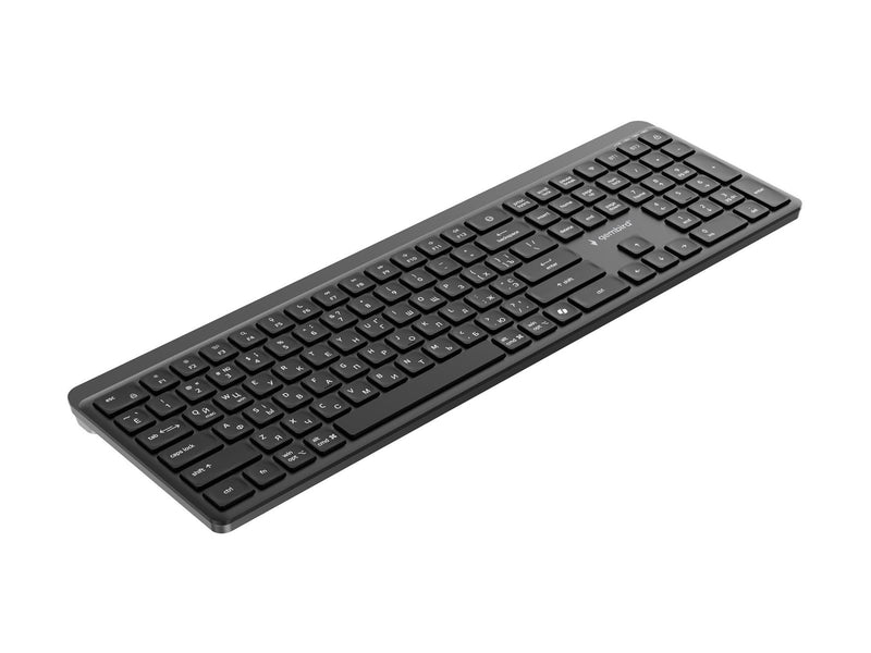 Gembird - keyboard - dual-mode pro-business slim full size - Cyrillic - black Input Device - Tastatur - Kyrillisch - Schwarz
