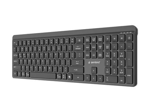 Gembird - keyboard - dual-mode pro-business slim full size - QWERTY - US - black Input Device - Tastatur - Englisch (US) - Schwarz