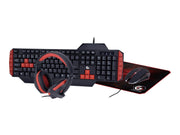 Gembird - keyboard mouse headset and mouse pad set - QWERTY - US - Tastatur-, Maus-, Headset- und Mauspad-Set - Englisch (US) - Rot