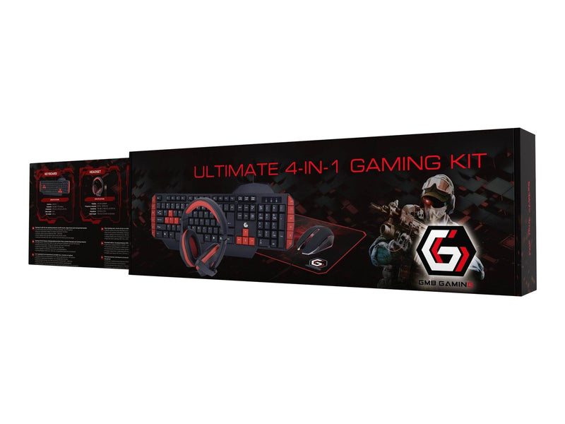 Gembird - keyboard mouse headset and mouse pad set - QWERTY - US - Tastatur-, Maus-, Headset- und Mauspad-Set - Englisch (US) - Rot