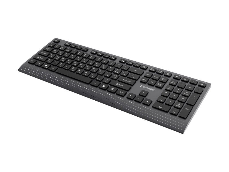 Gembird - keyboard - slim multimedia full size - Cyrillic - black Input Device - Tastatur - Kyrillisch - Schwarz