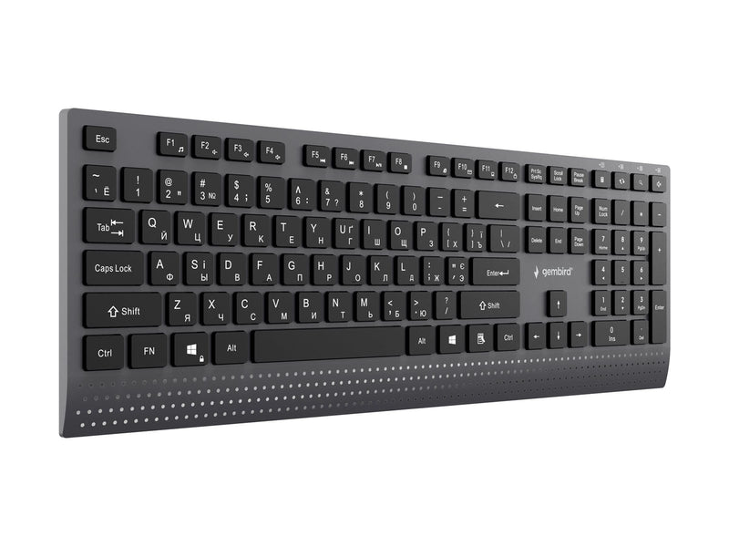 Gembird - keyboard - slim multimedia full size - Cyrillic - black Input Device - Tastatur - Kyrillisch - Schwarz