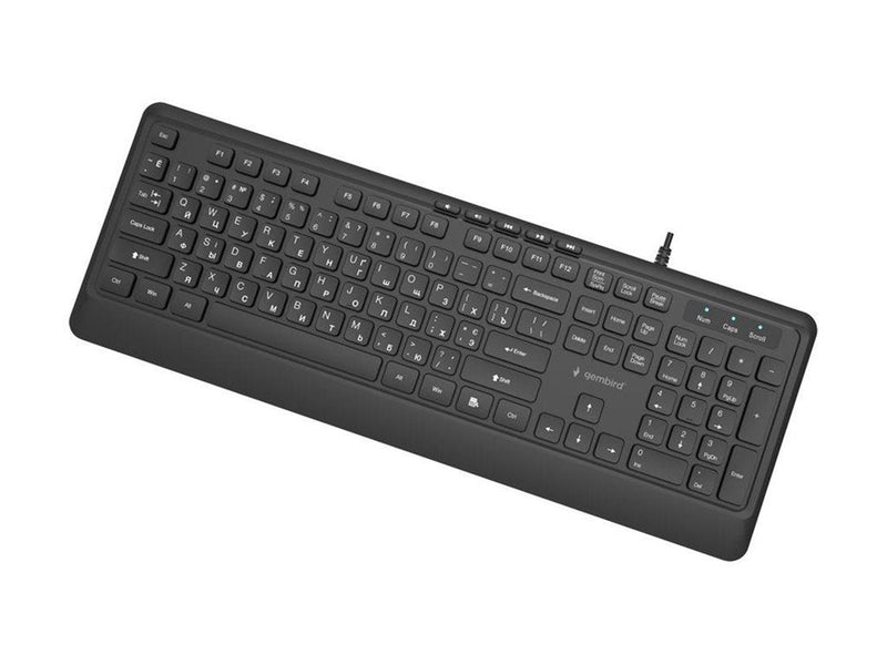 Gembird - keyboard - slim multimedia full size - QWERTY - US - black Input Device - Tastatur - Englisch (US) - Schwarz