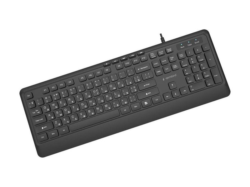 Gembird - keyboard - slim multimedia full size - QWERTY - US - black Input Device - Tastatur - Englisch (US) - Schwarz