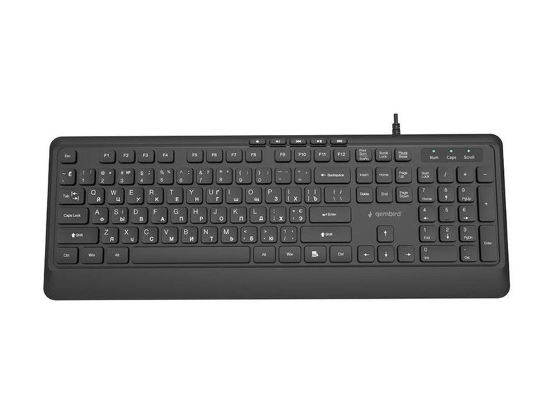 Gembird - keyboard - slim multimedia full size - QWERTY - US - black Input Device - Tastatur - Englisch (US) - Schwarz