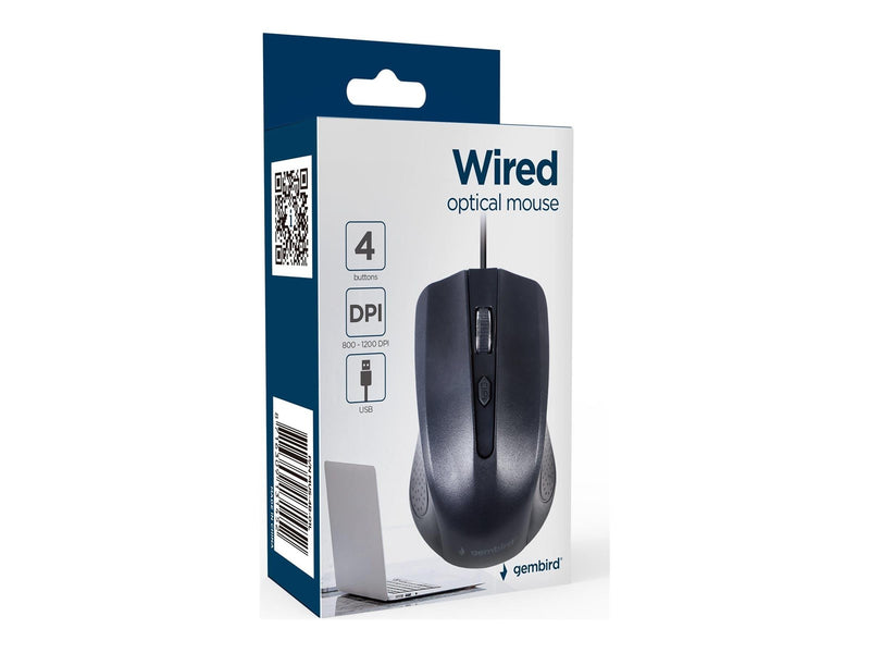 Gembird - mouse - USB - Maus (Schwarz)