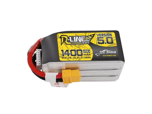Gens ace &Tattu R-Line 5.0 1400mAh 22.2V 150C 6S1P XT60 battery