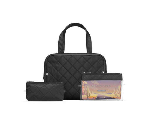 Gillian Jones - 3-piece Cosmetic Bag Set in 100% R