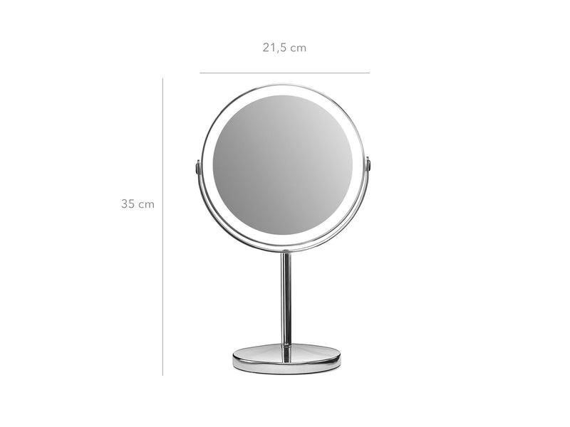 Gillian Jones - Rechargeable LED table mirror with USB-C &10 x - Chrome