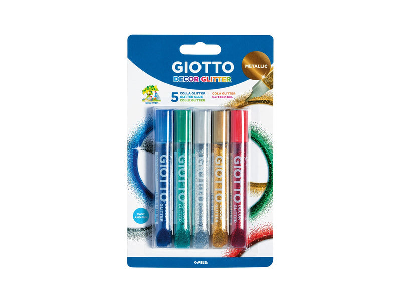 Giotto Decor Glitter Glue Metallic 5 pcs BL