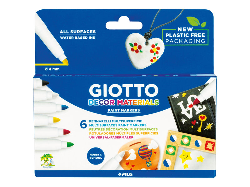 Giotto Decor Materials Paint Markers 6 pcs BL
