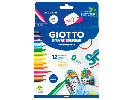 Giotto Decor Textile Paint Markers  12 pcs BL