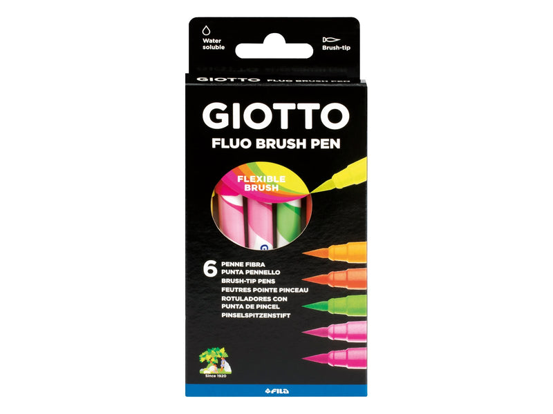 Giotto Turbo Soft Brush Fluo Colours 6 pcs BL