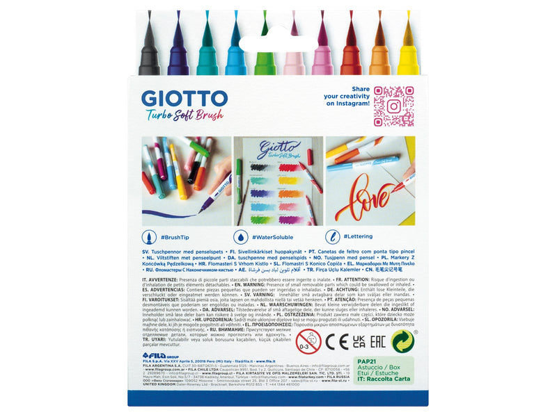 Giotto Turbo Soft Brush Intense Colours 10 pcs BL