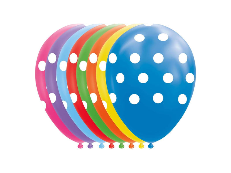 Globos Balloons Dots Mix Colors 30cm 8pcs.