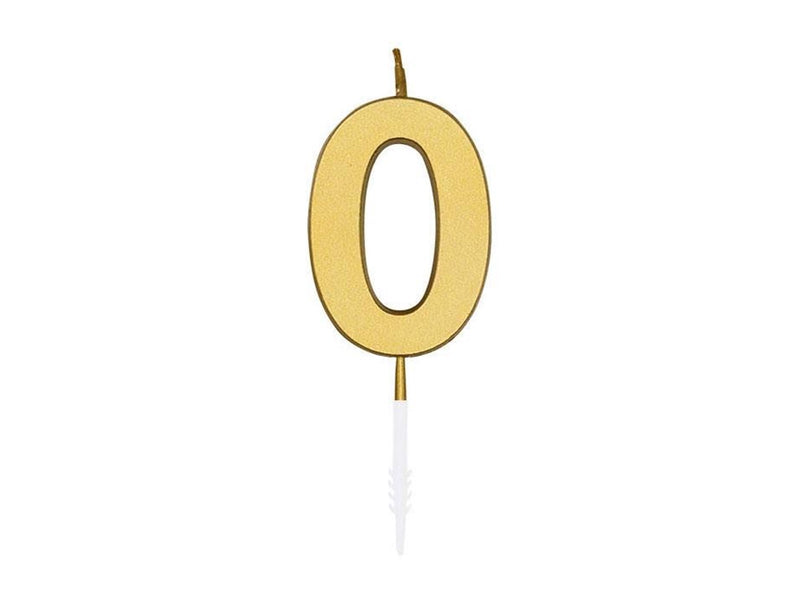 Globos Cake Candle 4.5cm Metallic Gold no. 0