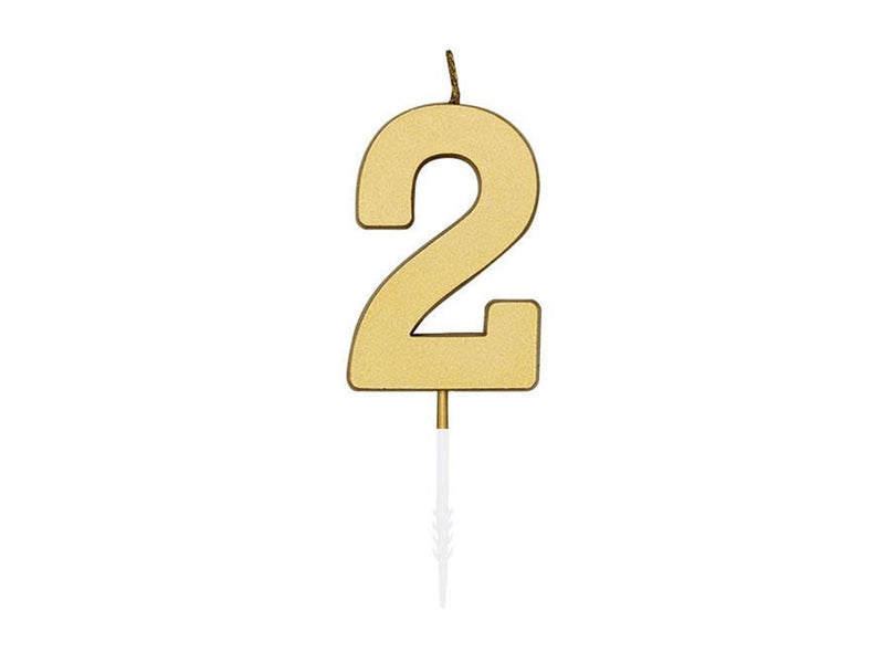 Globos Cake Candle 4.5cm Metallic Gold no. 2