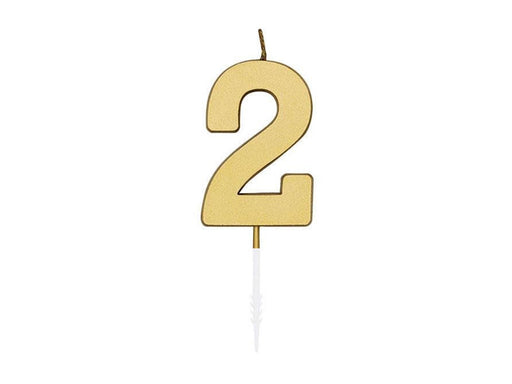 Globos Cake Candle 4.5cm Metallic Gold no. 2
