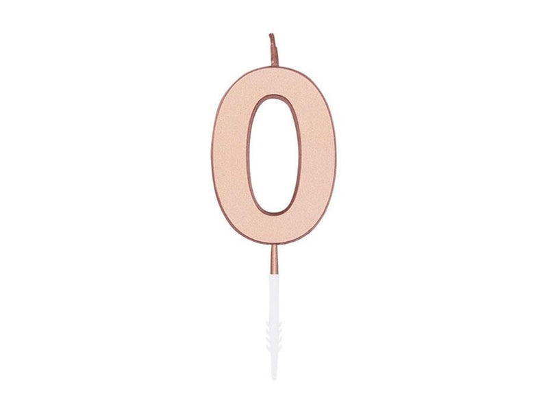 Globos Cake Candle 4.5cm Metallic Rose Gold no. 0