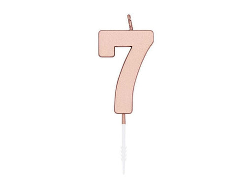 Globos Cake Candle 4.5cm Metallic Rose Gold no. 7