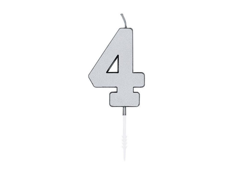 Globos Cake Candle 4.5cm Metallic Silver no. 4