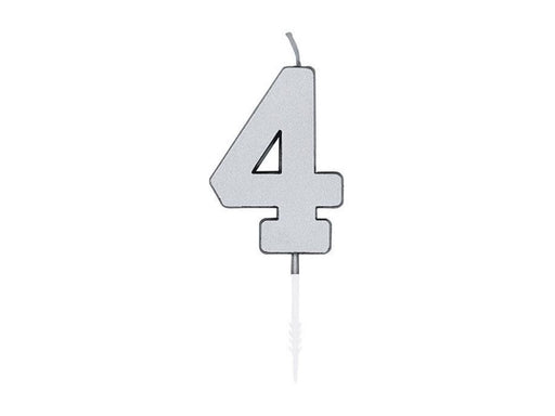 Globos Cake Candle 4.5cm Metallic Silver no. 4