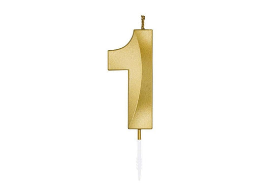 Globos Cake Candle 6cm Metallic Gold no. 1