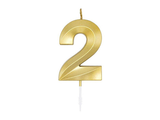 Globos Cake Candle 6cm Metallic Gold no. 2