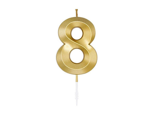 Globos Cake Candle 6cm Metallic Gold no. 8