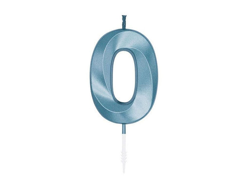 Globos Cake Candle 6cm Metallic Light Blue no. 0