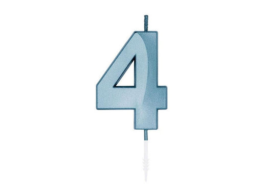 Globos Cake Candle 6cm Metallic Light Blue no. 4