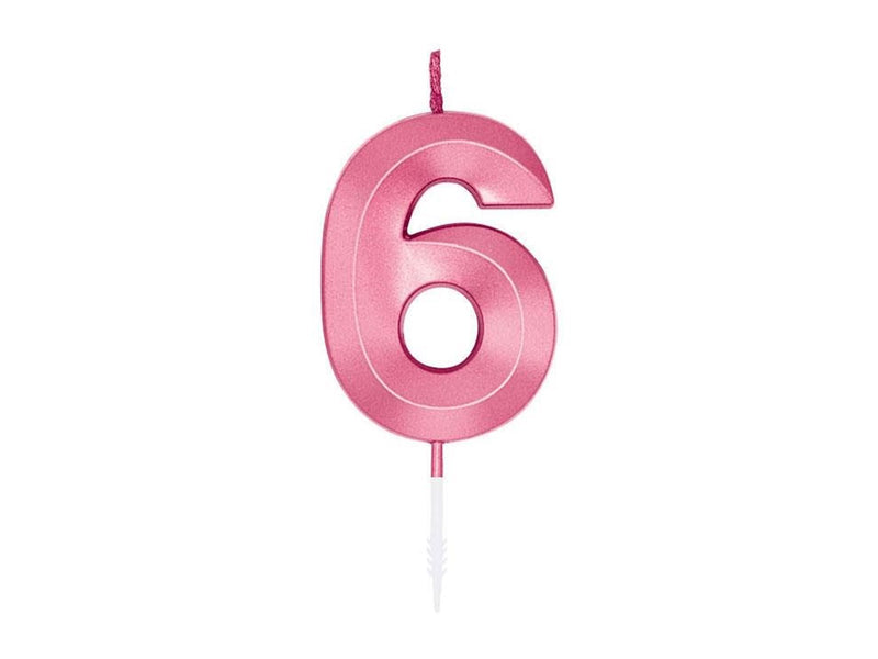 Globos Cake Candle 6cm Metallic Light Pink no. 6