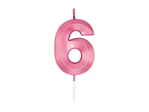 Globos Cake Candle 6cm Metallic Light Pink no. 6