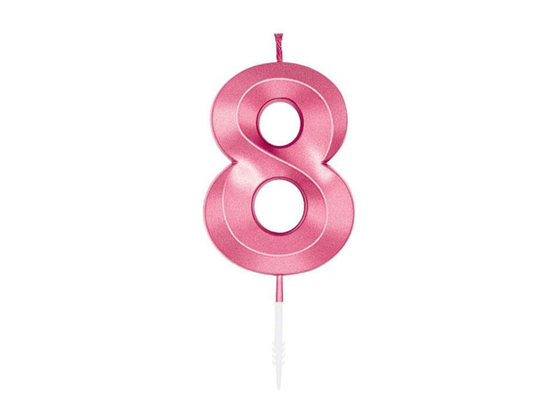 Globos Cake Candle 6cm Metallic Light Pink no. 8