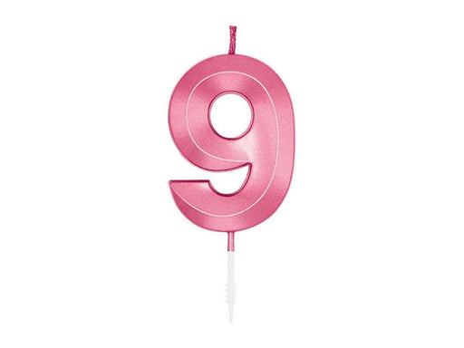 Globos Cake Candle 6cm Metallic Light Pink no. 9