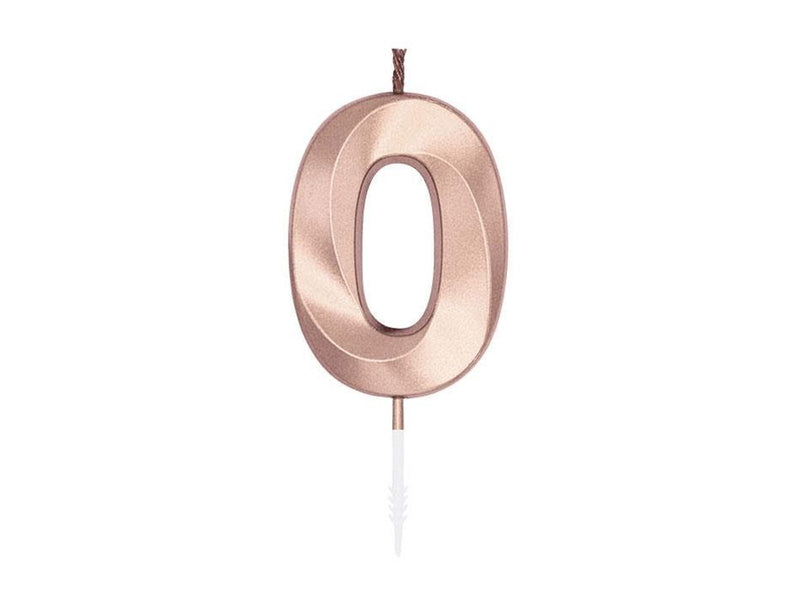 Globos Cake Candle 6cm Metallic Rose Gold no. 0